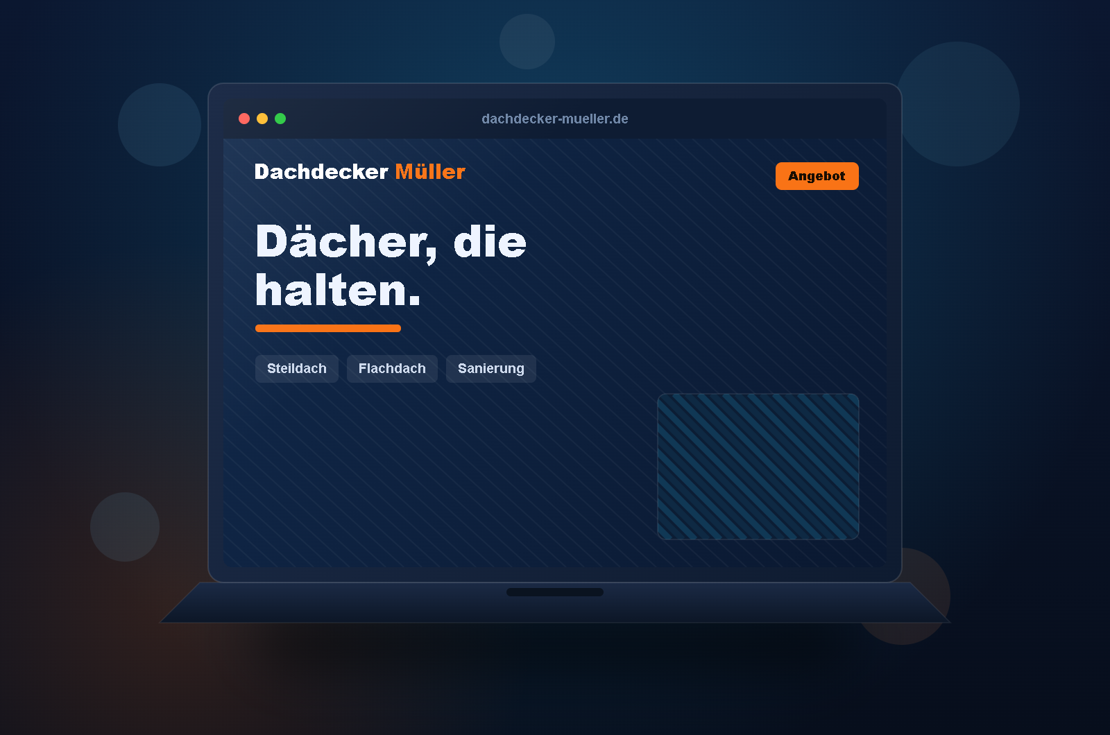 Werkshaus Beispiel-Website auf Laptop